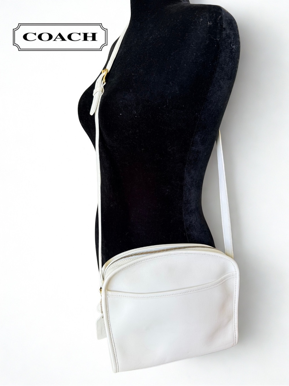 IMMACULATE Vintage COACH Metropolis 9087 Bright White Leather Bag  & Dust Bag